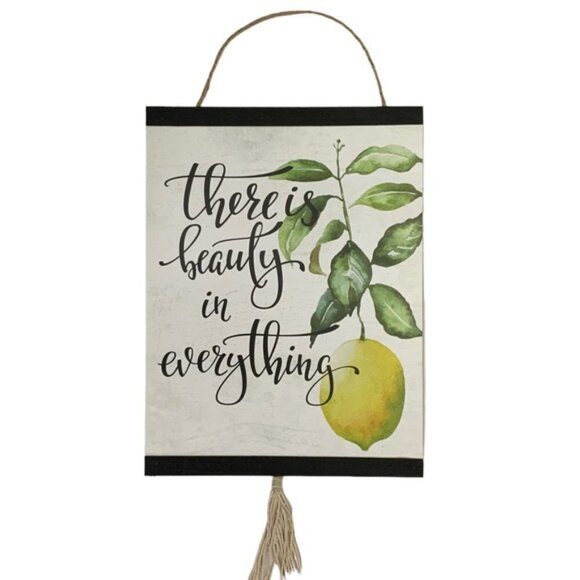 Zest Garden Wall Hanging Lemon Modern FarmHouse Shabby Phrase Large 25 x 12 in - Picture 1 of 14